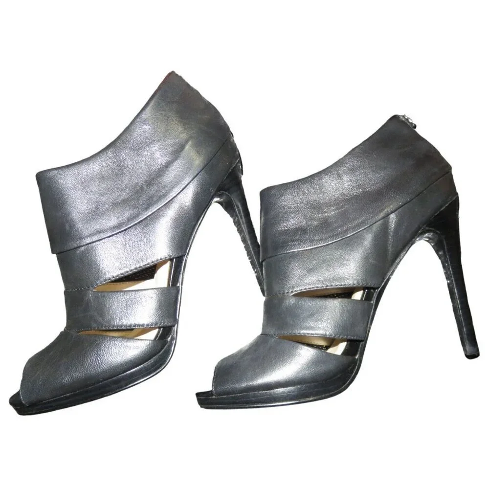 Calvin Klein Patrish Brand New!! Black Italian Leather Caged Heels Pumps sz 7.5